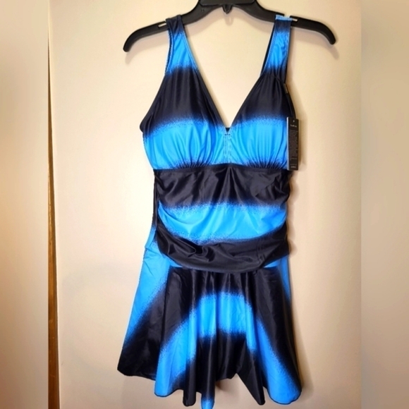 Coskaka NWT One piece swimsuit dress Large control tummy panel comfortable New - Picture 16 of 16